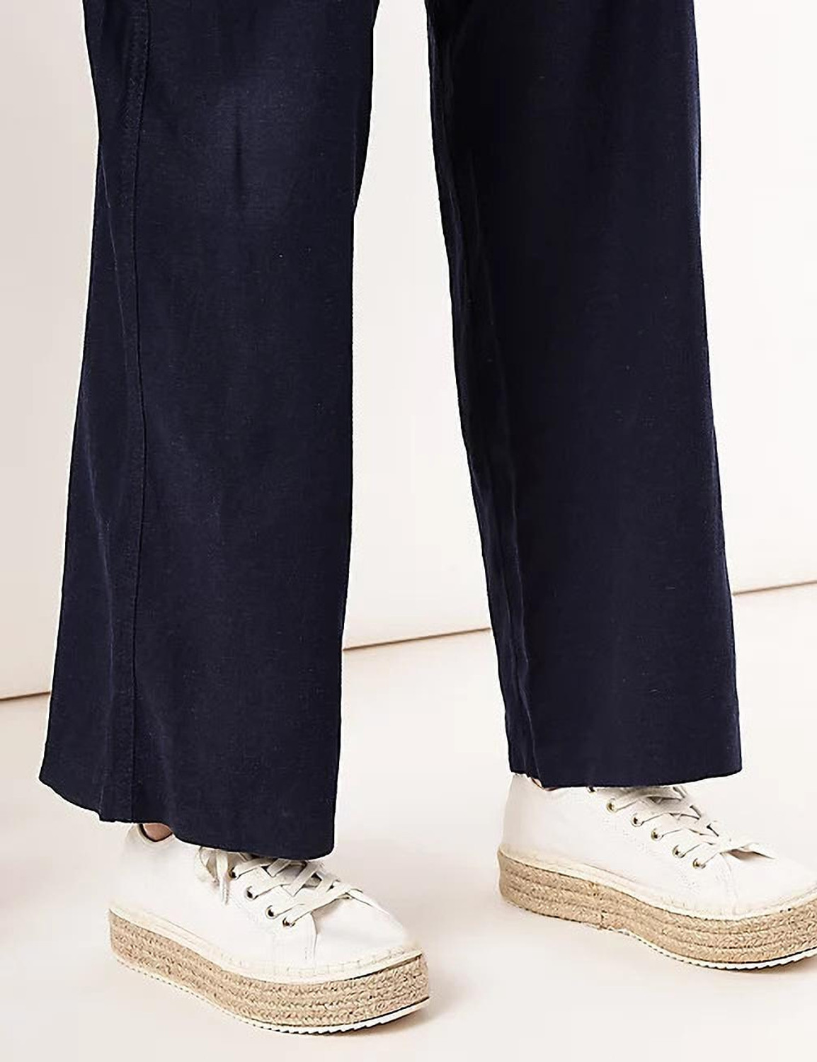 Image of MARKS & SPENCER Regular Fit Women Blue Trousers