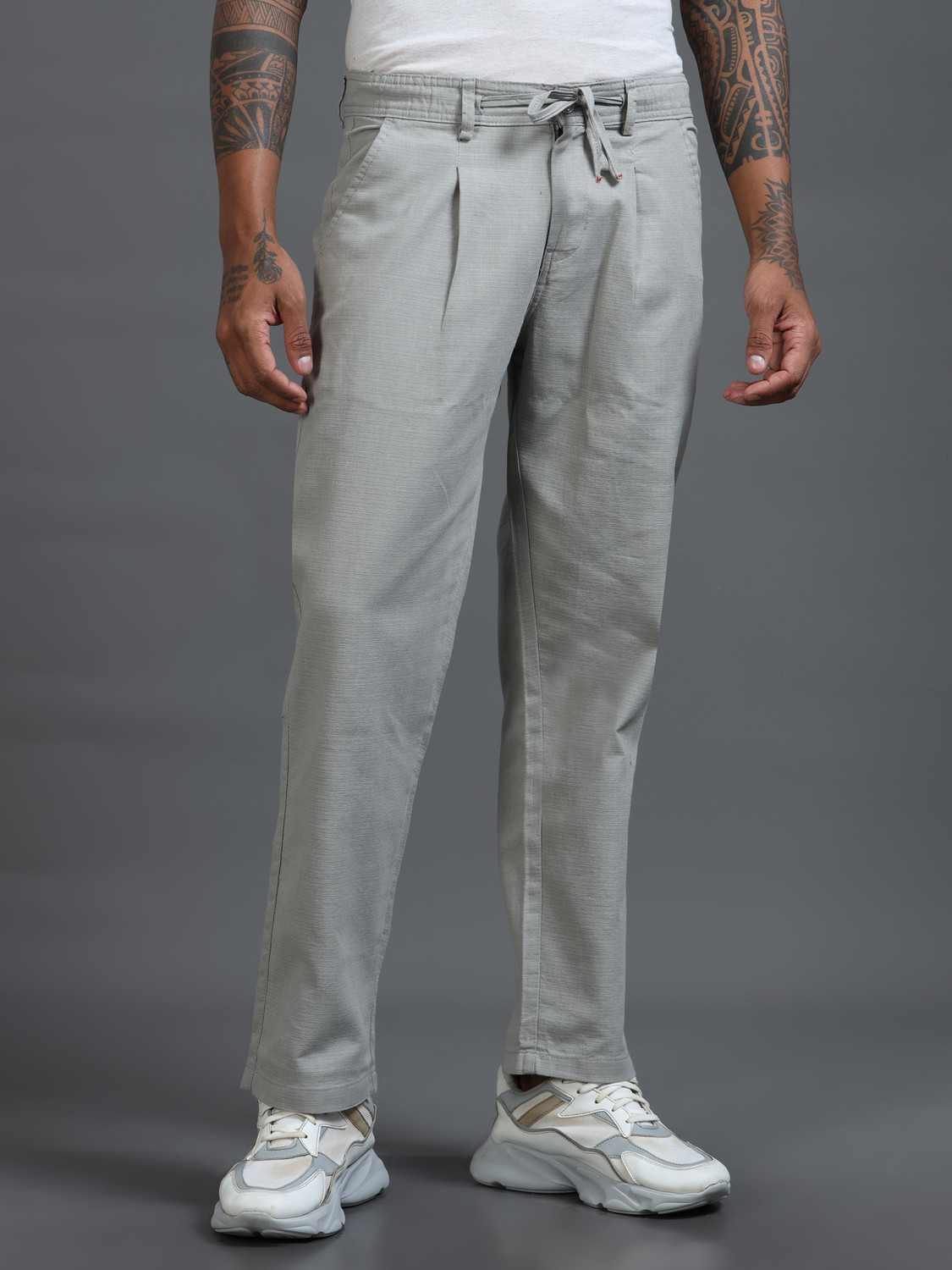 Image of Roadster Relaxed Men Silver Trousers