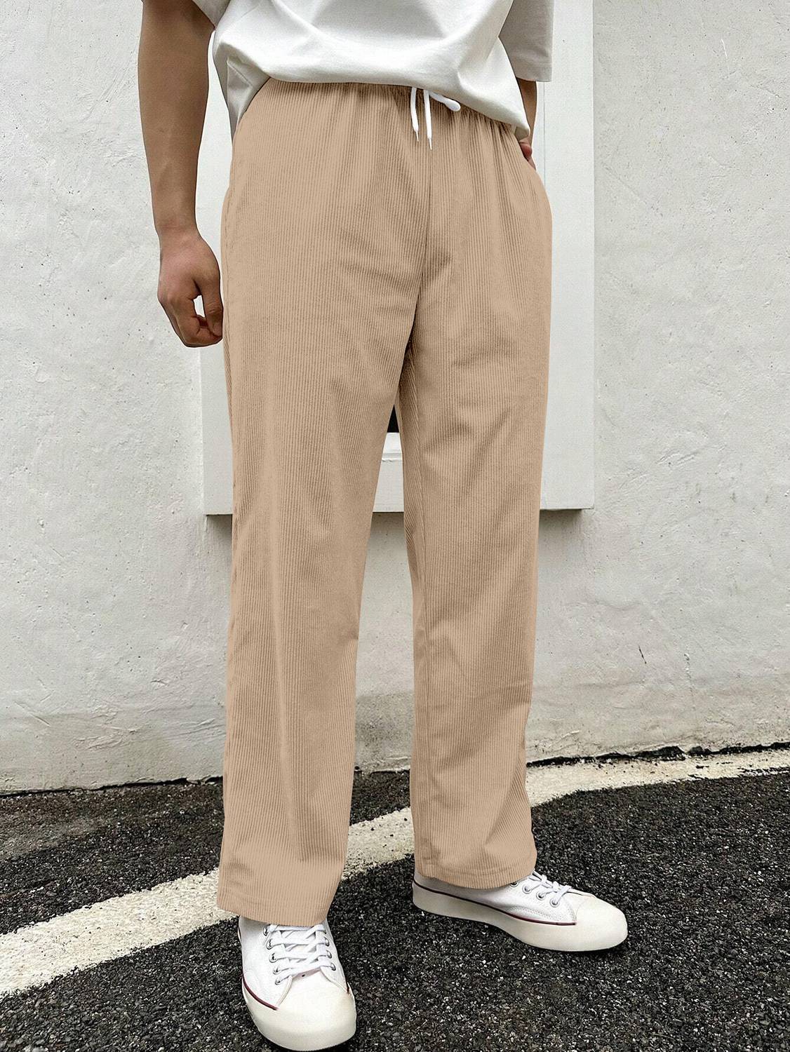 COMBRAIDED Loose Fit Men Beige Trousers - Image 3
