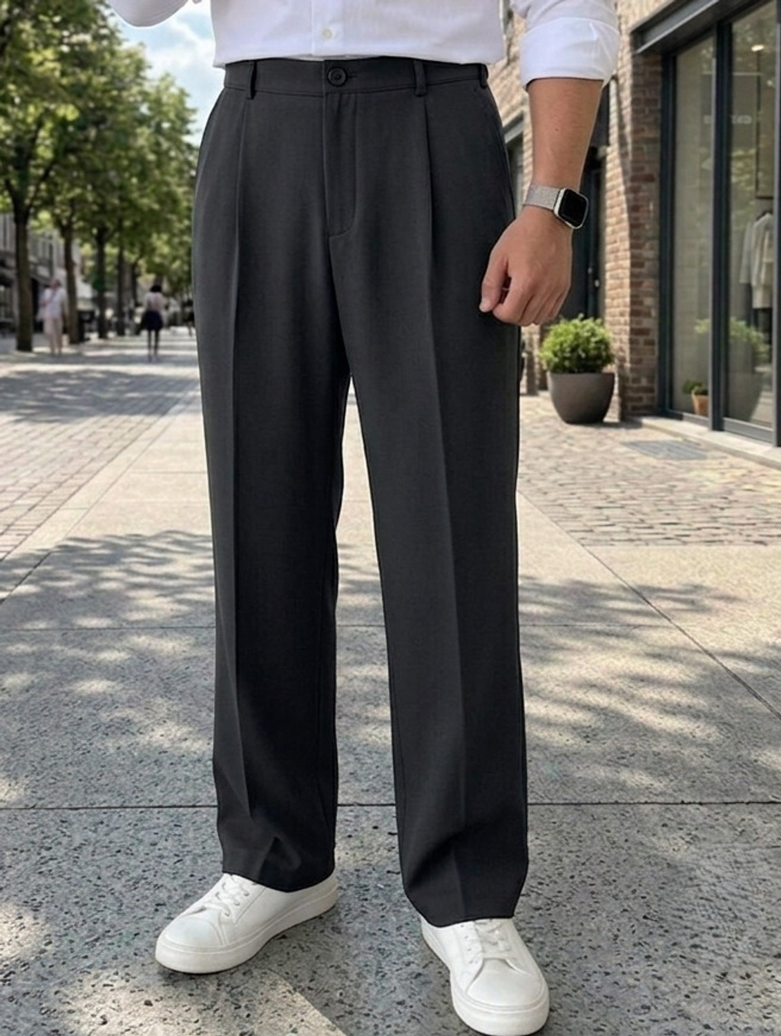 Image of INDICLUB Relaxed Men Black Trousers