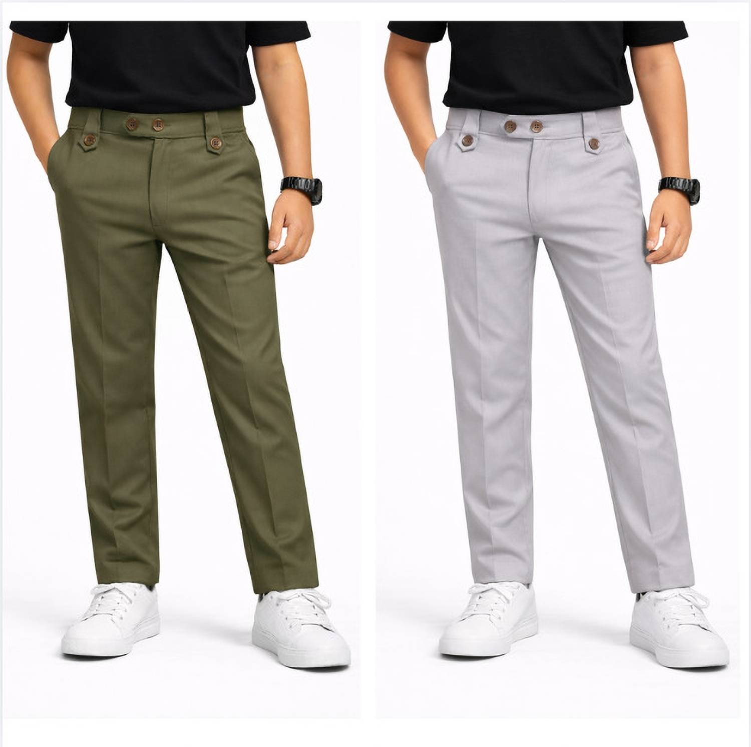 boldcloth Slim Fit, Relaxed Boys Grey Trousers