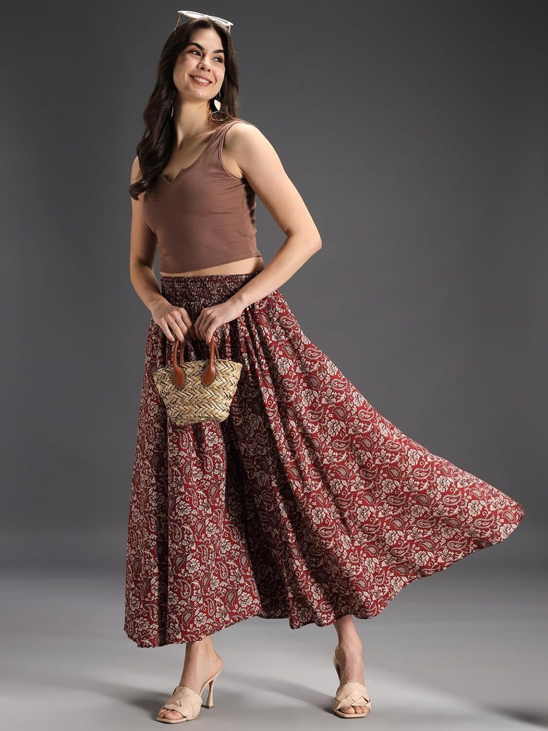 Image of FABOO STORE Comfort Fit Women Black, Maroon Trousers