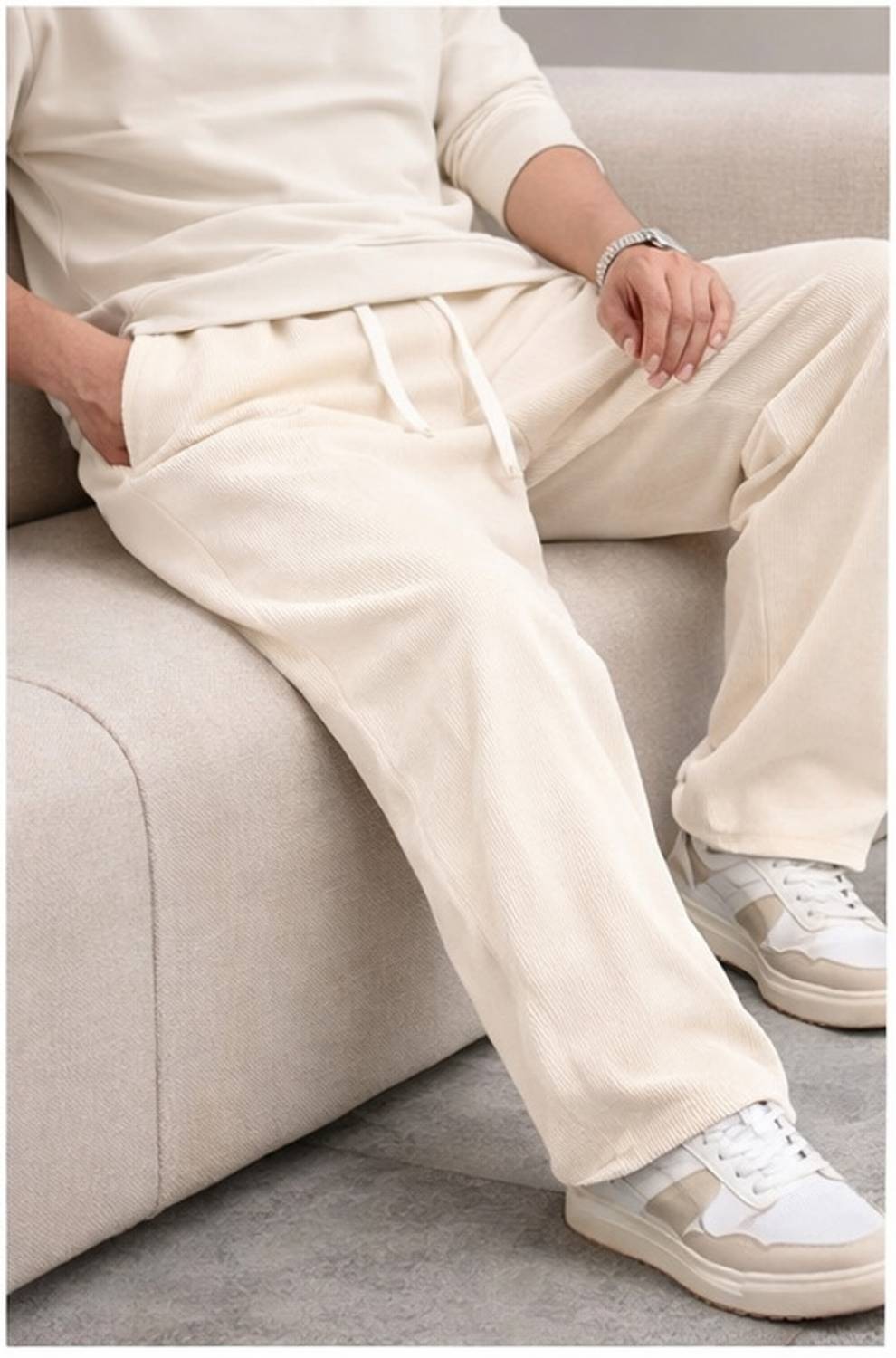METRONAUT Relaxed Men Beige Trousers - Image 4