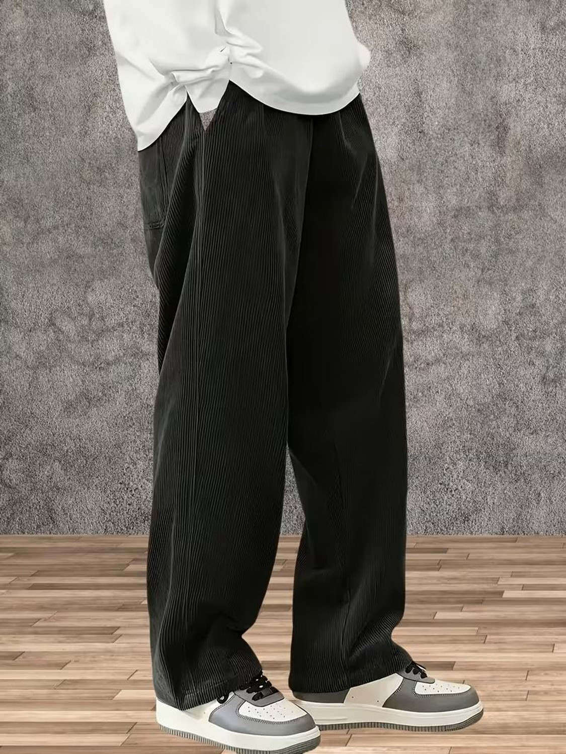 Image of JexPuti Loose Fit Men Black Trousers