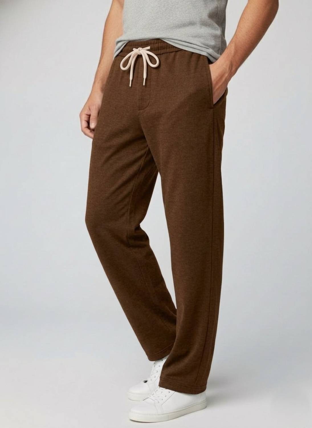 INDICLUB Loose Fit Men Brown Trousers - Image 1