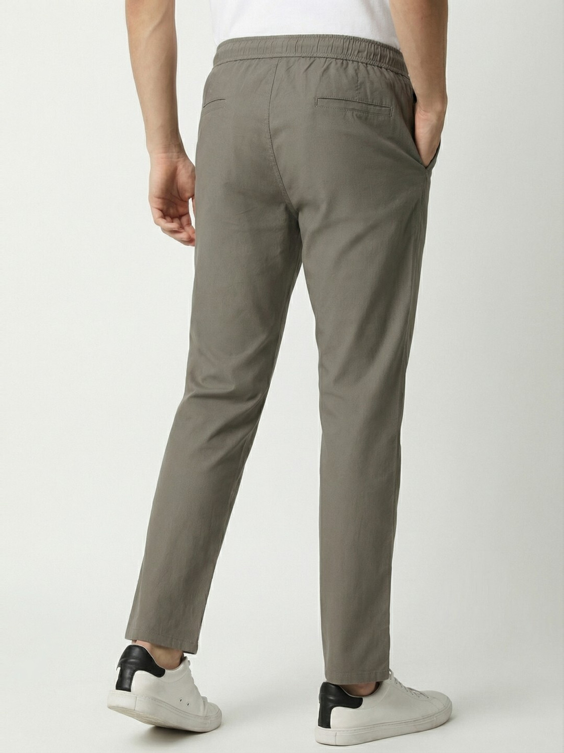 Image of PROVOGUE Slim Fit Men Grey Trousers