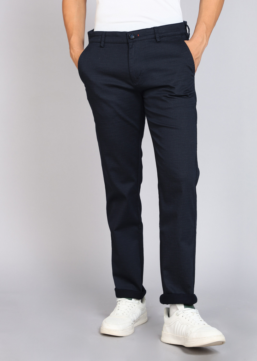 Image of KILLER Slim Fit Men Dark Blue Trousers