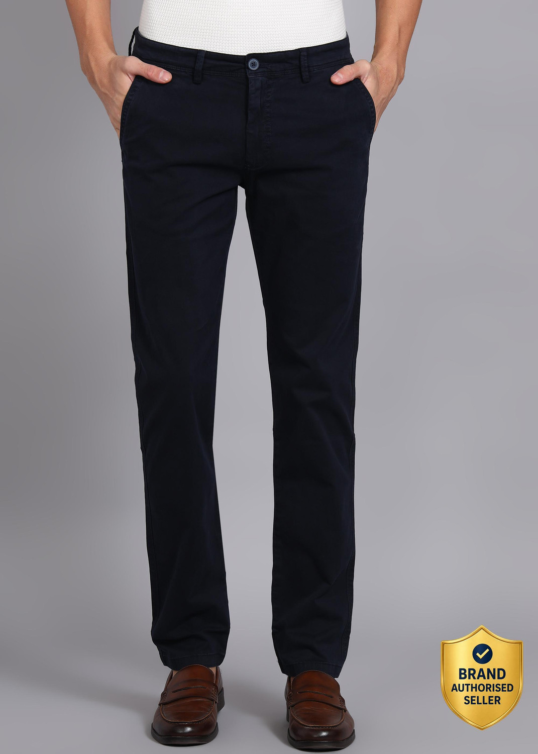 PETER ENGLAND Regular Fit Men Blue Trousers