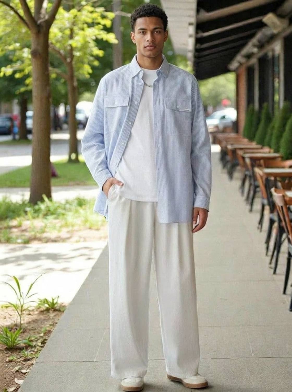 KOTTY Relaxed Men White Trousers - Image 1