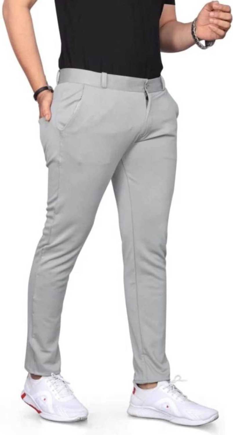 BAPASITARAM ENTERPRISE Slim Fit Men Grey Trousers