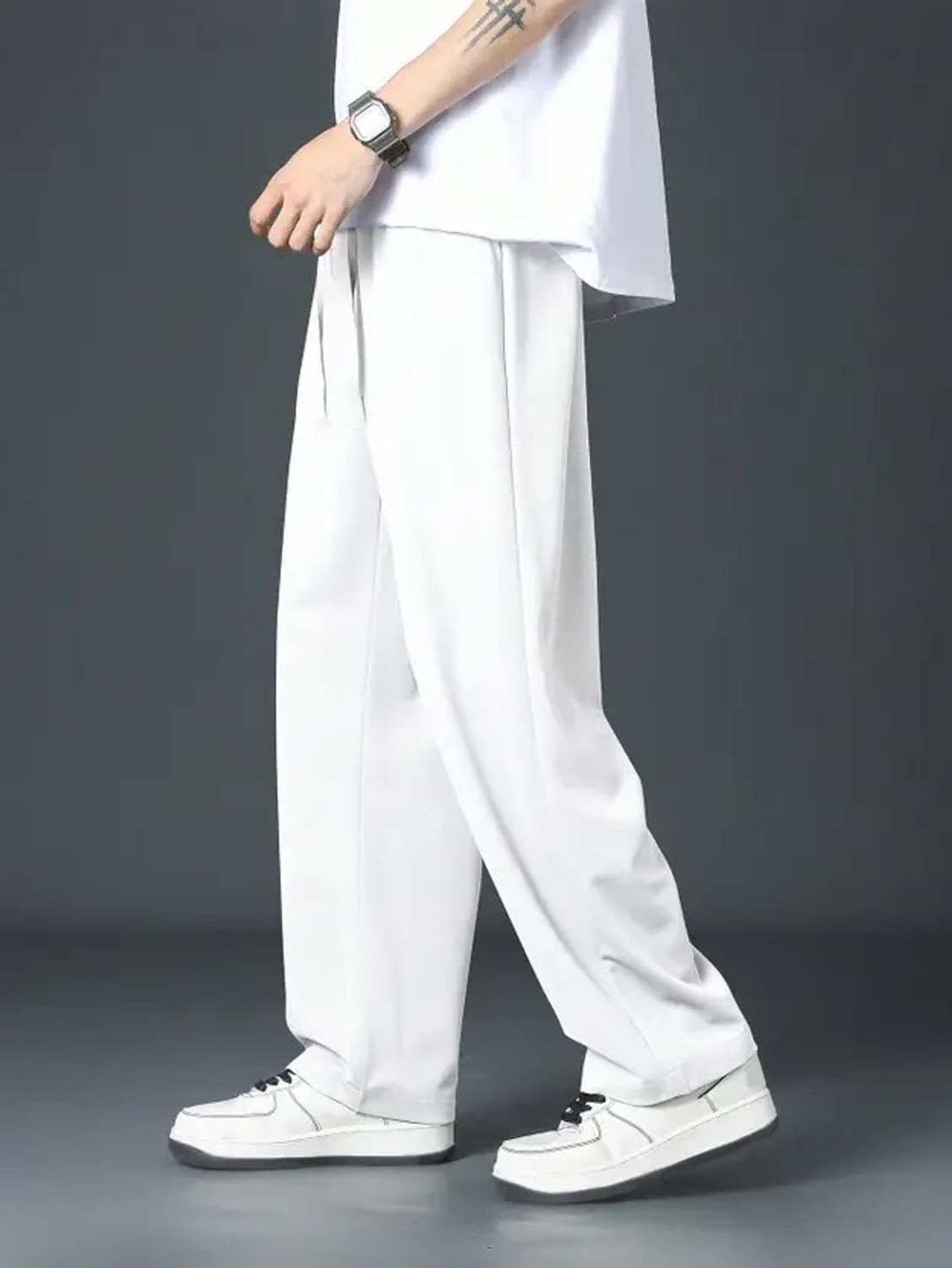 Image of LIBJA Regular Fit Men White Trousers