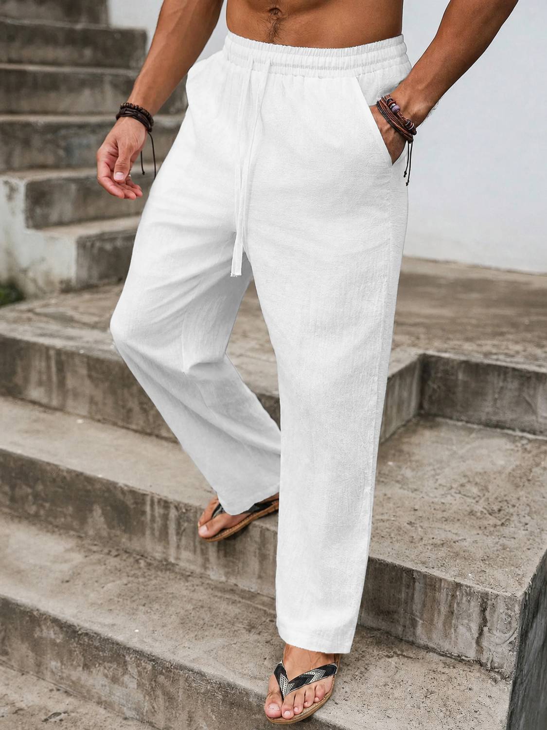 COMBRAIDED Regular Fit Men White Trousers - Image 4