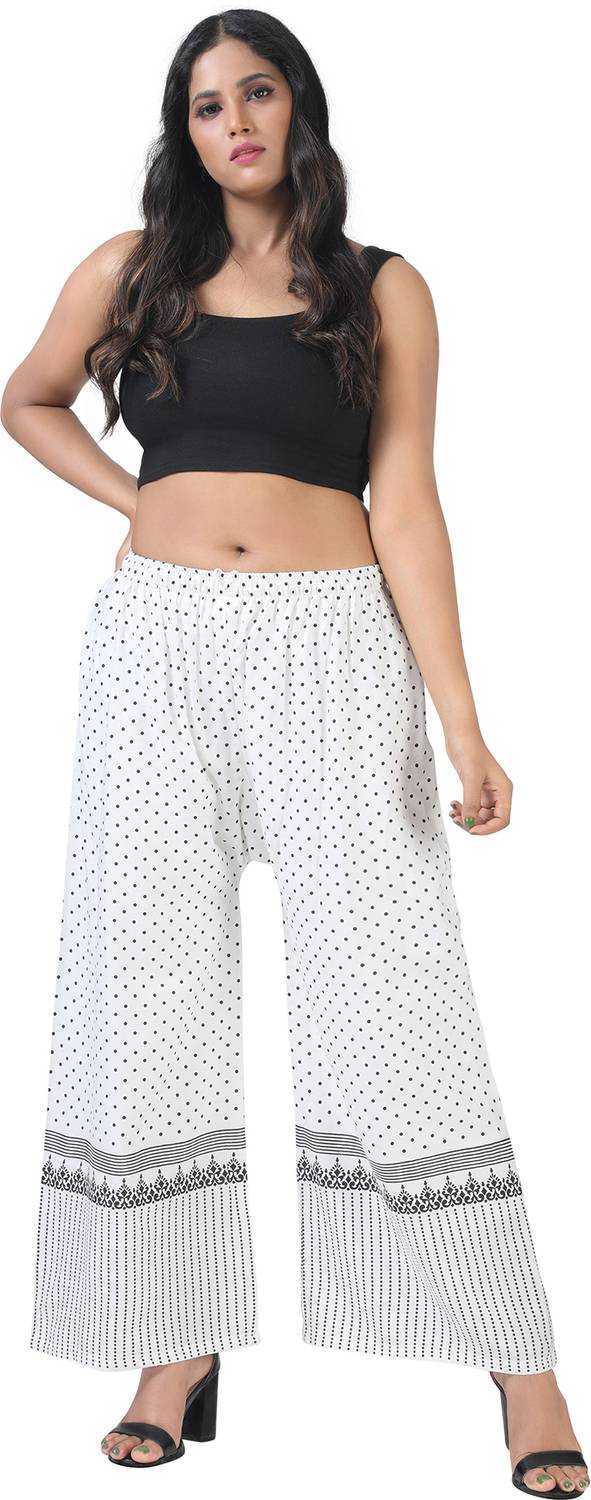 4K FASHION Relaxed Women White Trousers