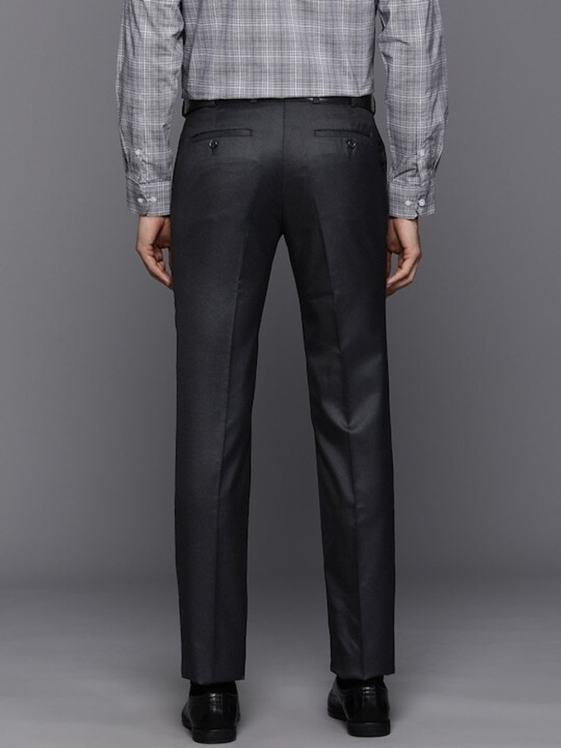 Image of Raymond Slim Fit Men Dark Blue Trousers