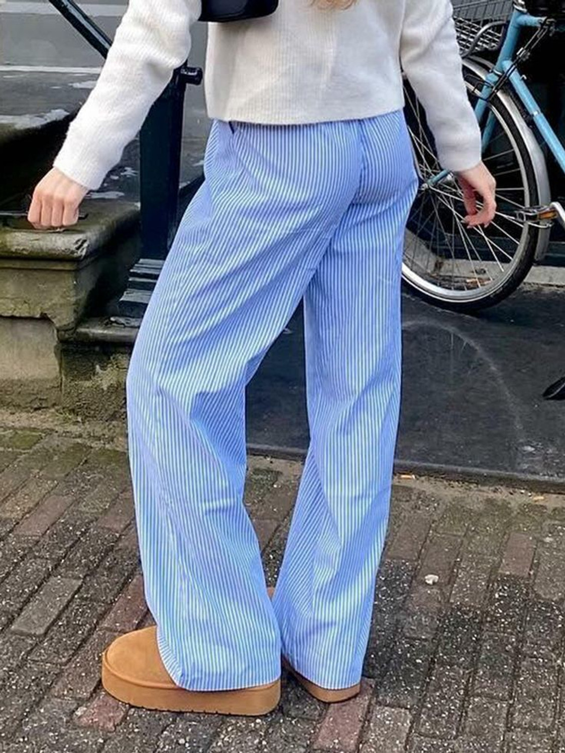 Image of OMNEY Regular Fit Women Blue Trousers