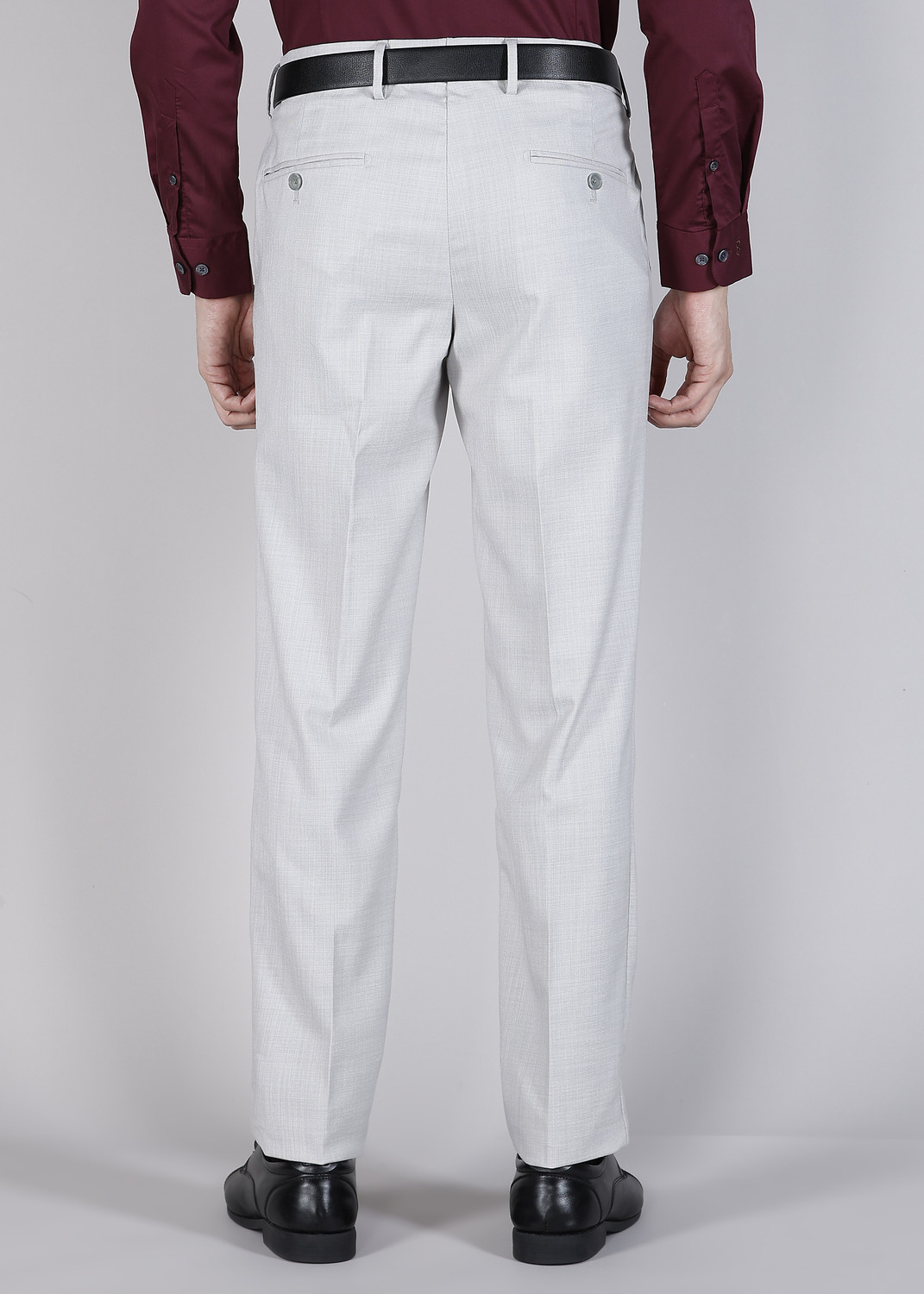 Image of PETER ENGLAND Slim Fit Men Grey Trousers