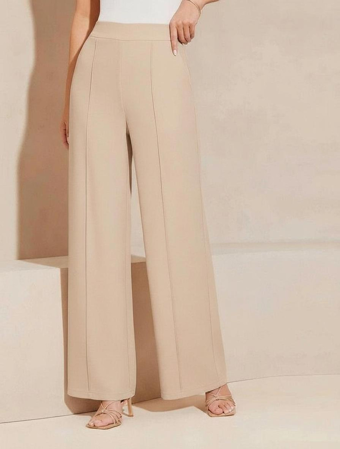 Image of CLOWALL Regular Fit Women Beige Trousers