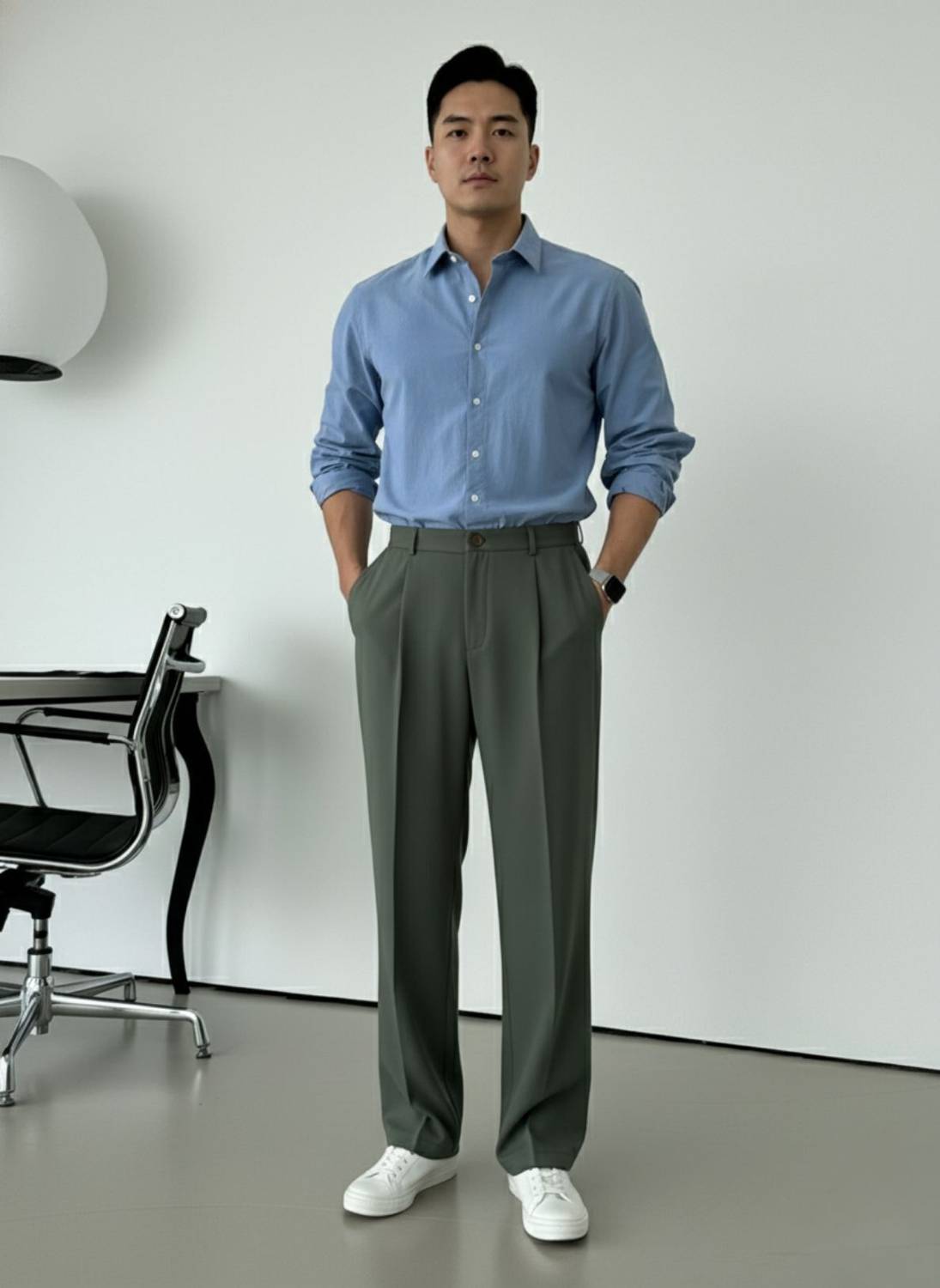 INDICLUB Relaxed Men Dark Green Trousers - Image 5