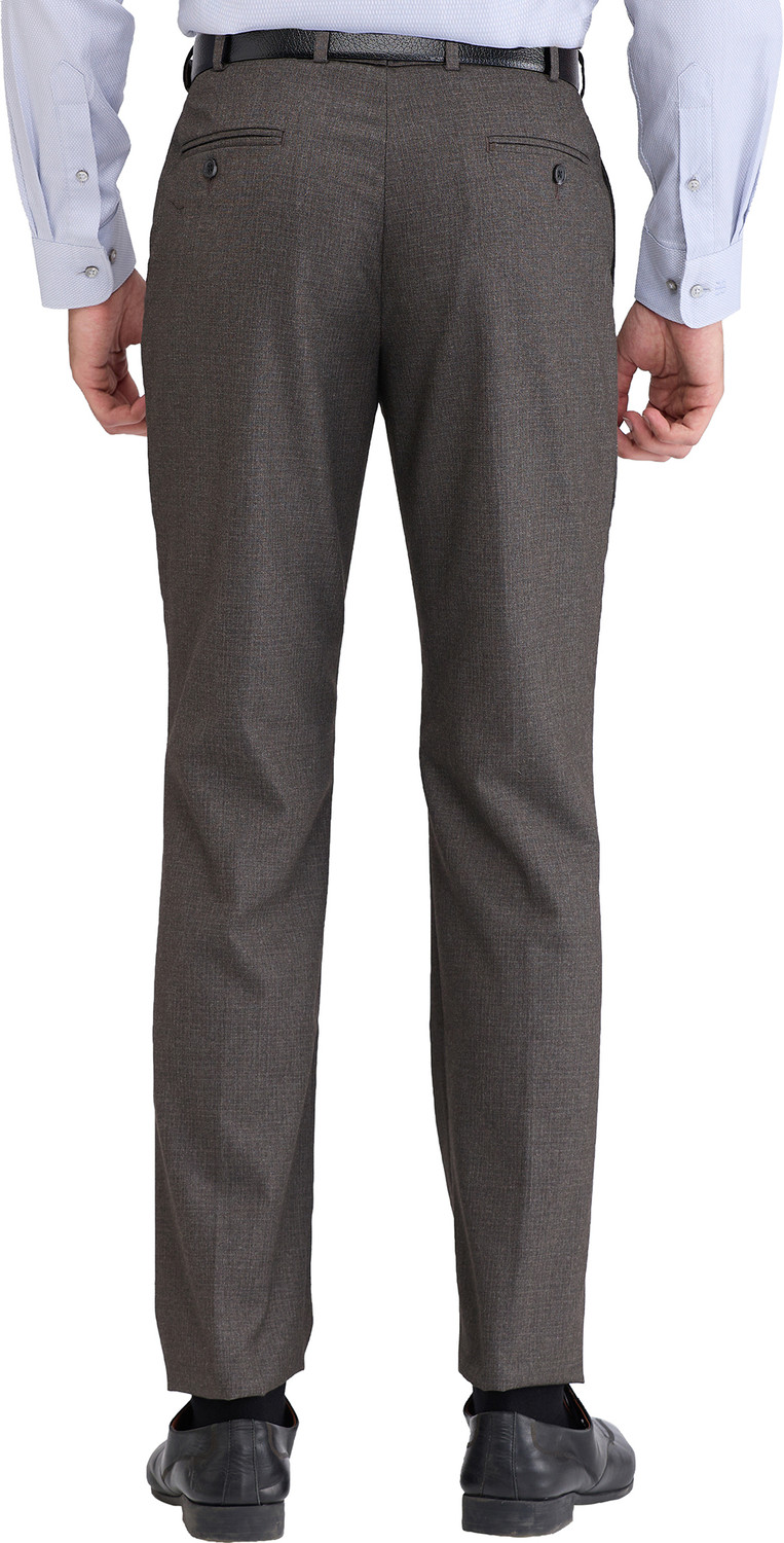 Image of PARK AVENUE Regular Fit Men Brown Trousers