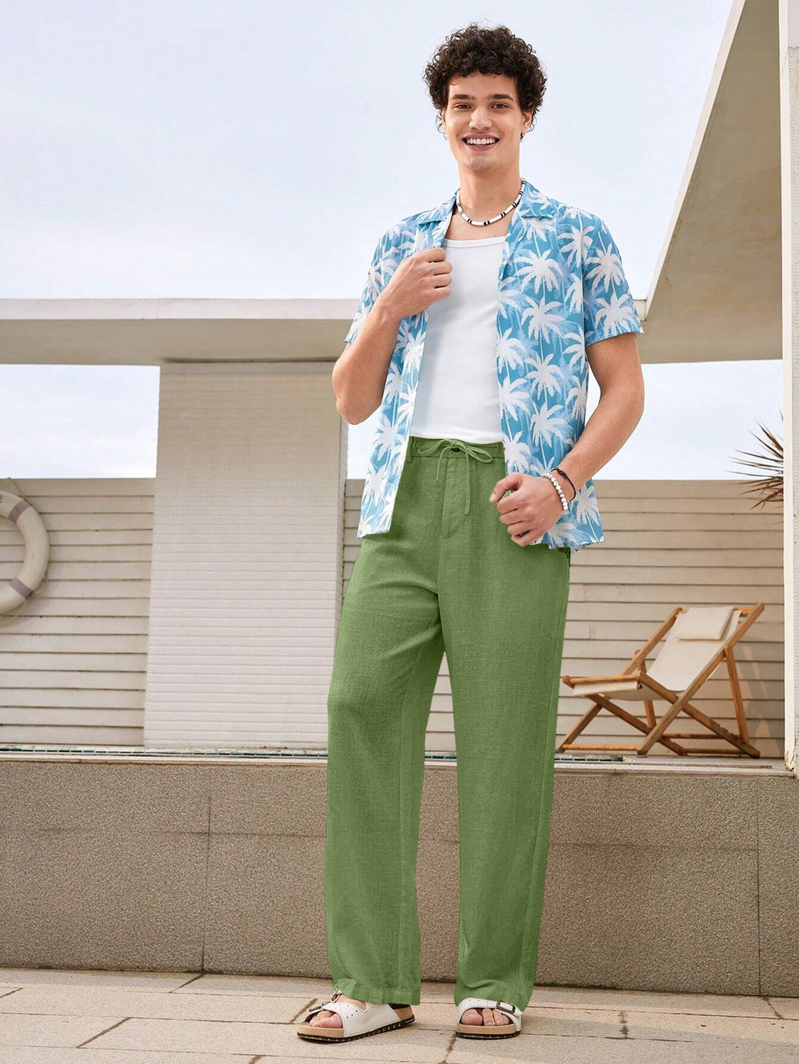 Image of Rawlane Solid Men Green Track Pants