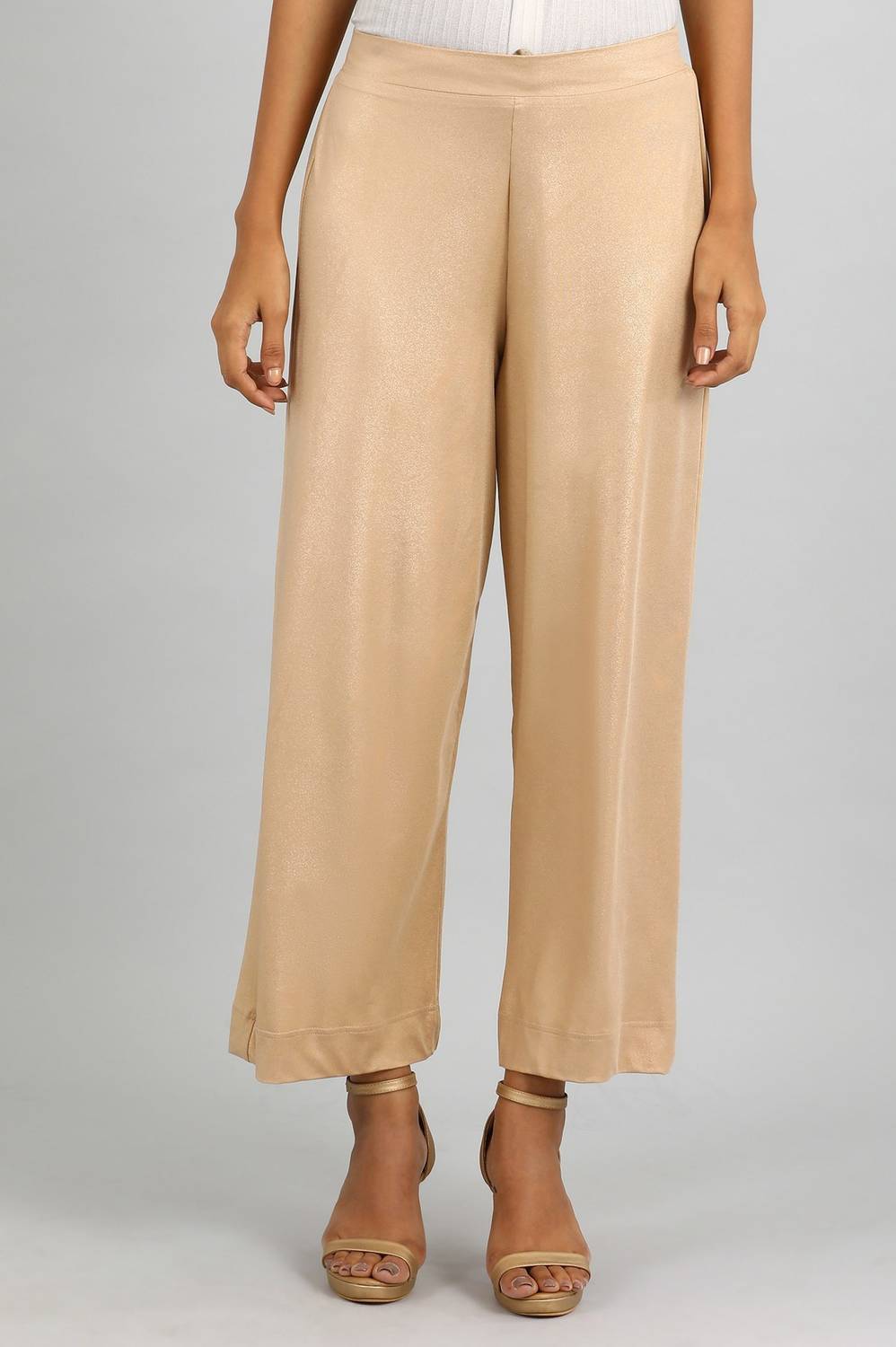 Aurelia Regular Fit Women Cream Trousers