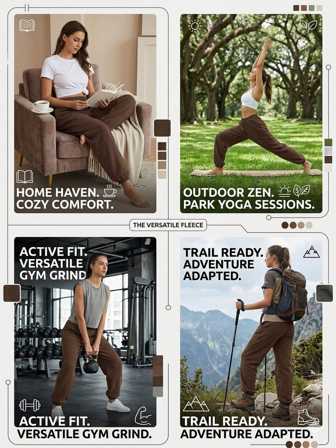 Image of Q-Rious Relaxed Women Brown Trousers