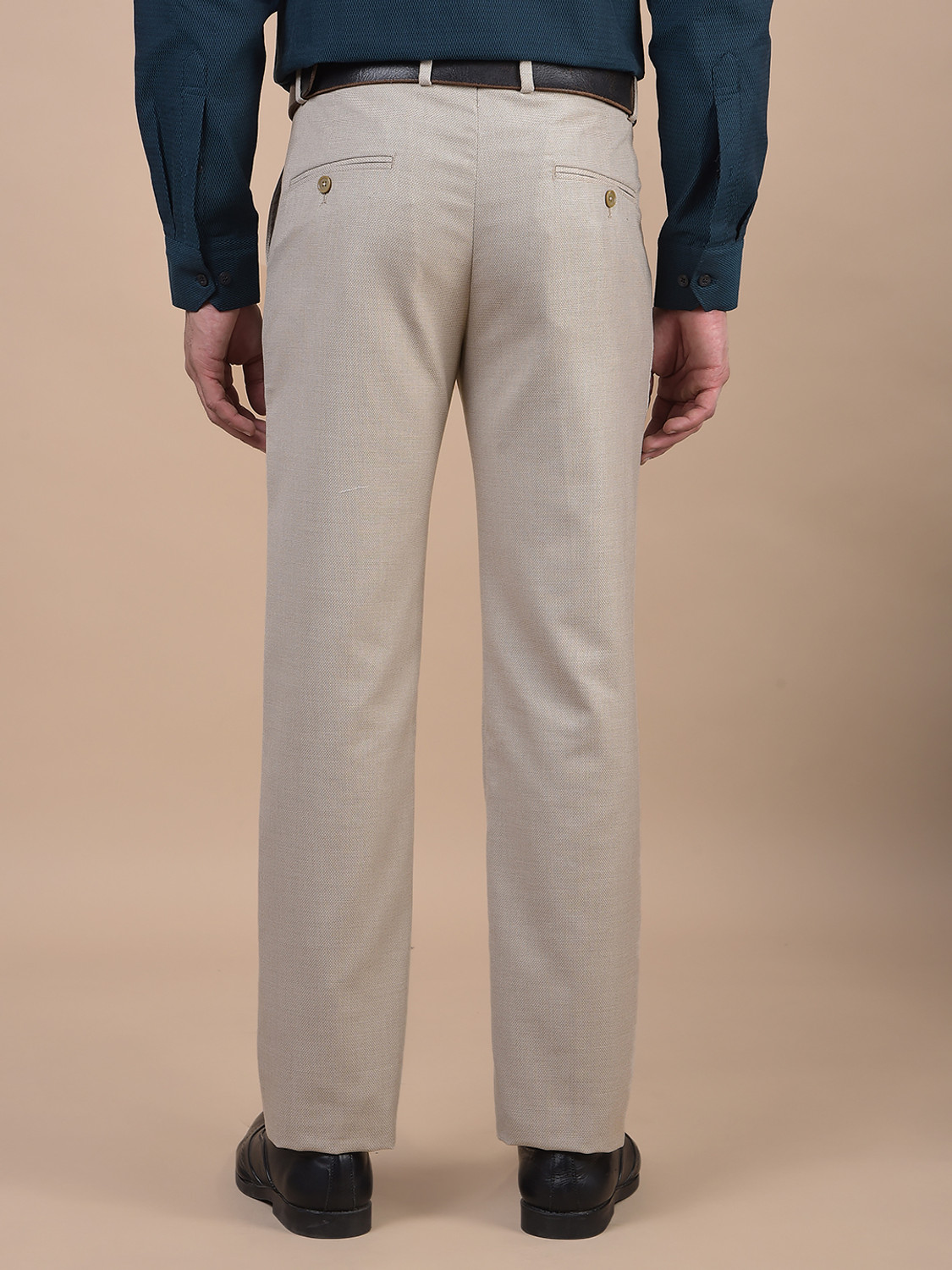 Image of CANTABIL Regular Fit Men Beige Trousers