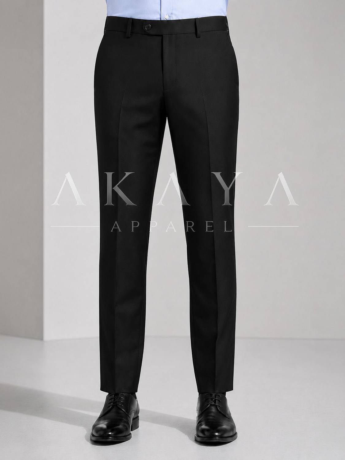 AKAYAAPPARELS Slim Fit Men Black Trousers