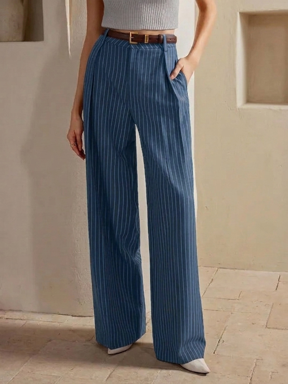 Image of KOTTY Relaxed Women Blue Trousers