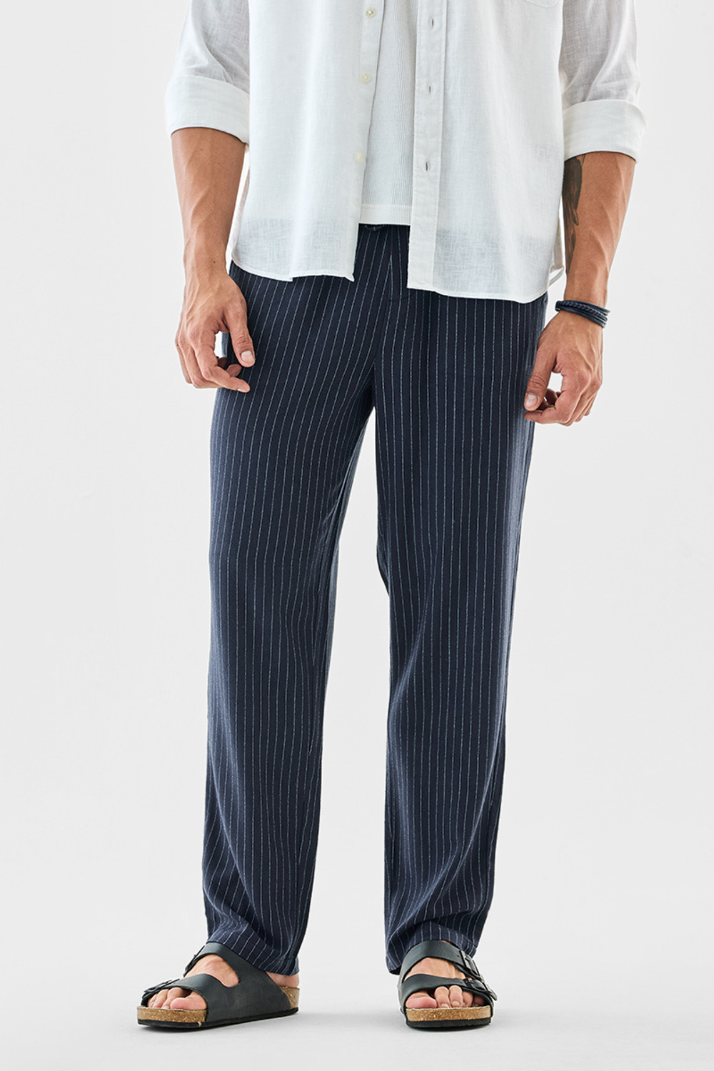 Image of Snitch Relaxed Men Dark Blue Trousers