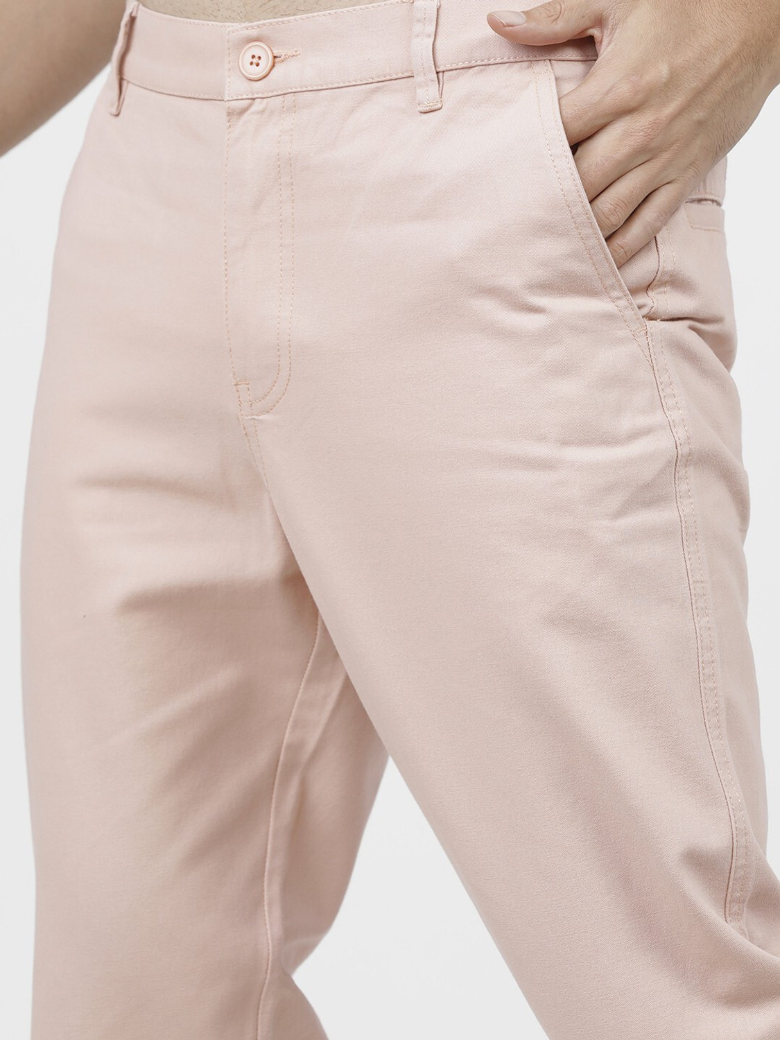 Image of KETCH Slim Fit Men Pink Trousers