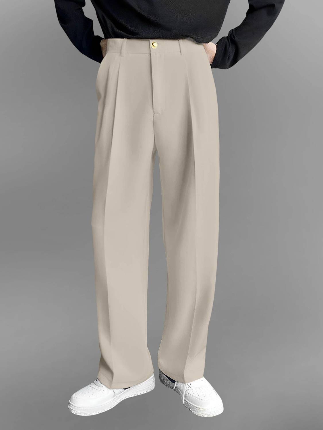 FTX Relaxed Men Beige Trousers