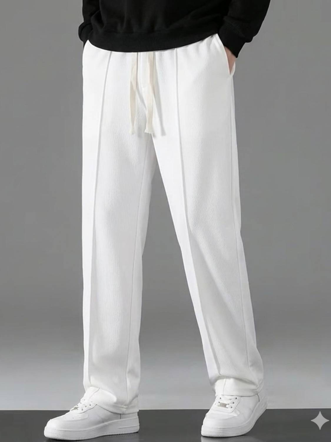 SAVAYO Loose Fit Men White Trousers - Image 3