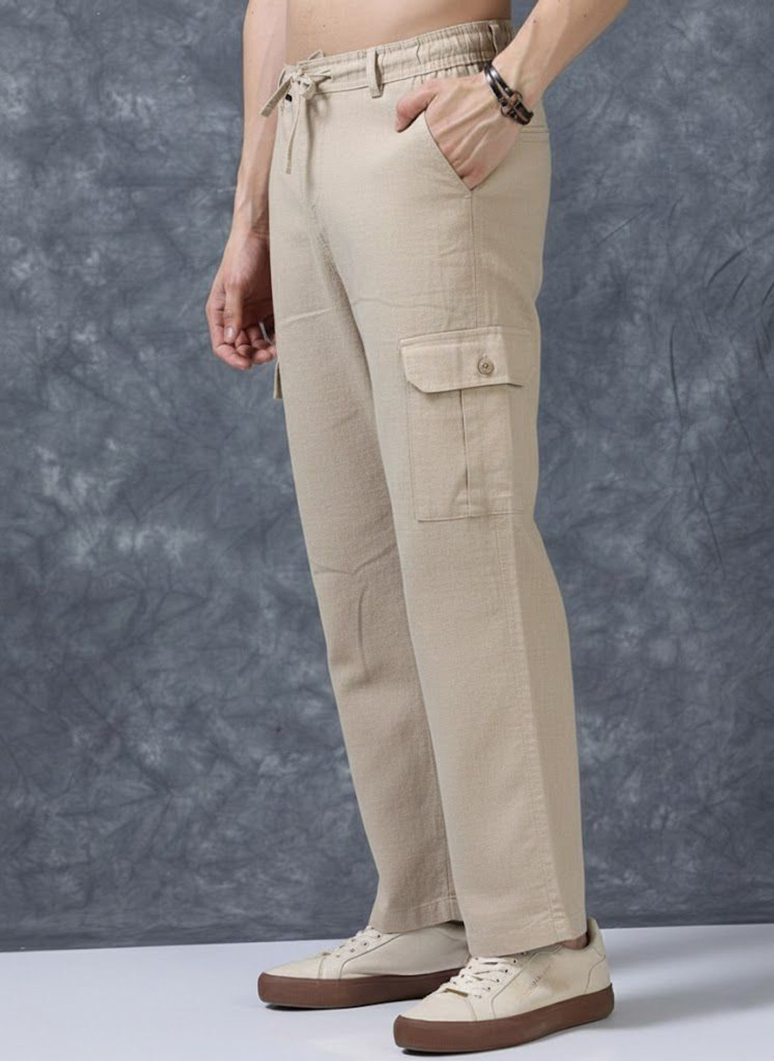 Image of METRONAUT Regular Fit Men Beige Trousers