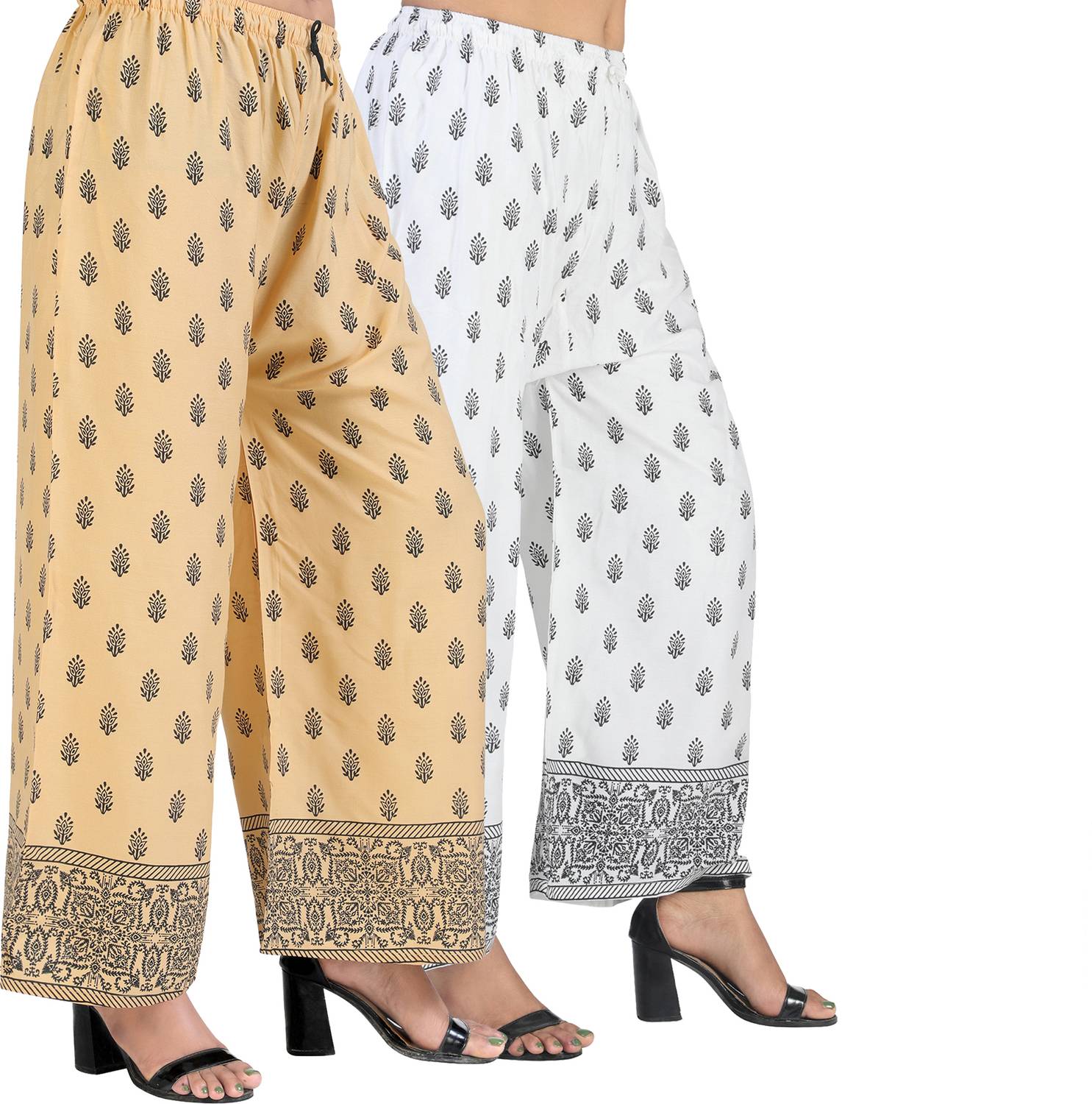 4K FASHION Relaxed Women Beige, White Trousers