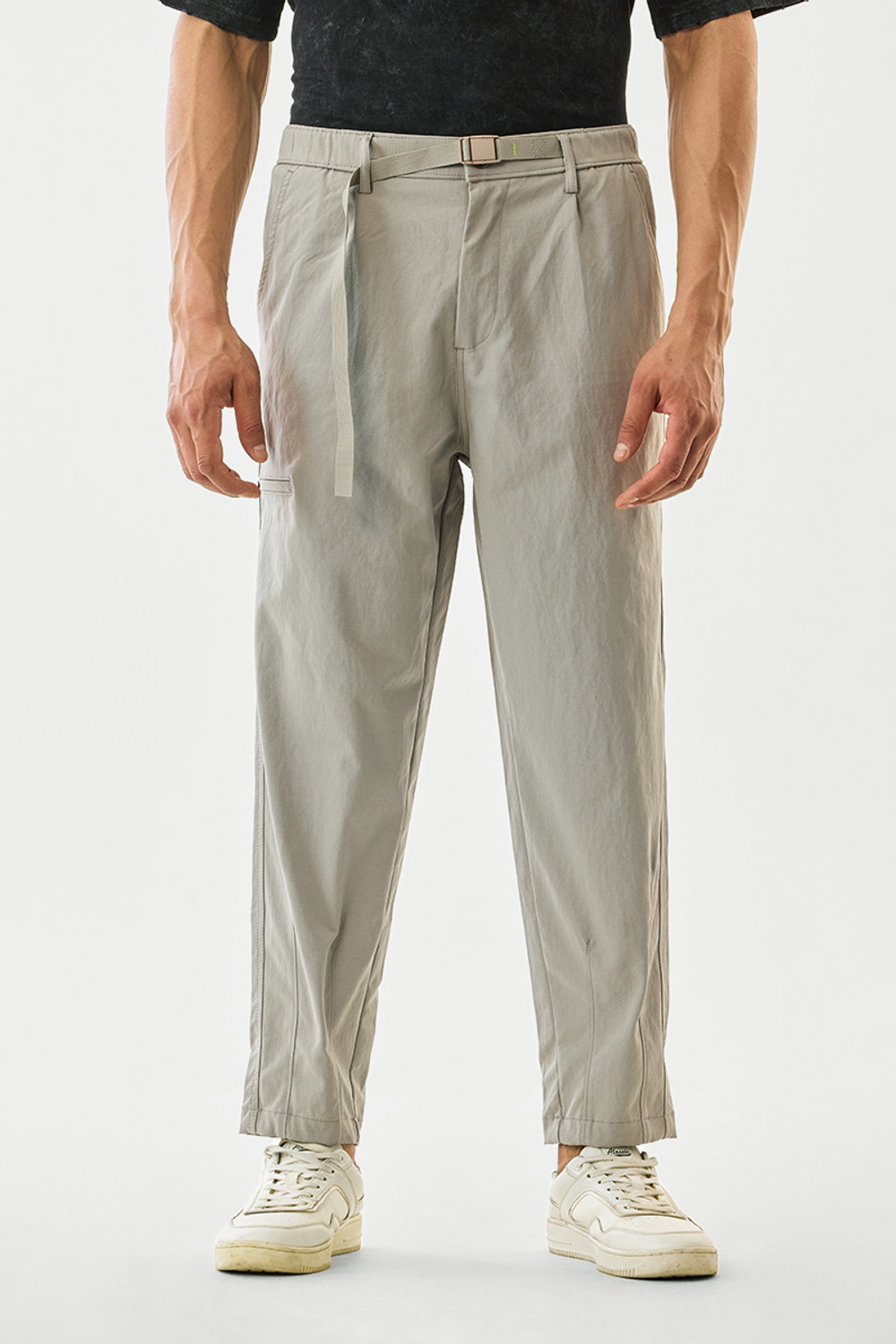 Image of Snitch Slim Fit Men Beige Trousers