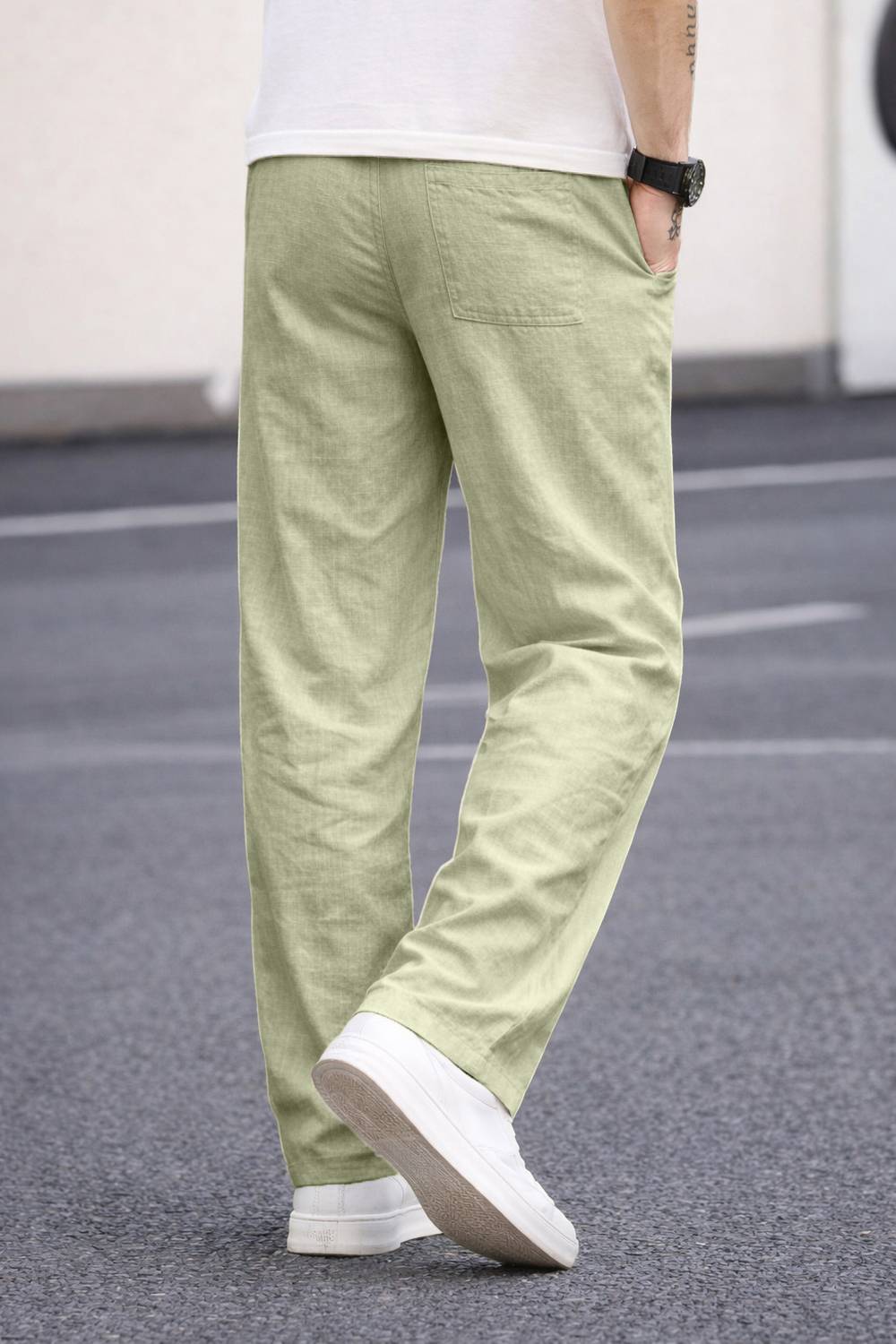 MOTREX Slim Fit Men Light Green Trousers - Image 2