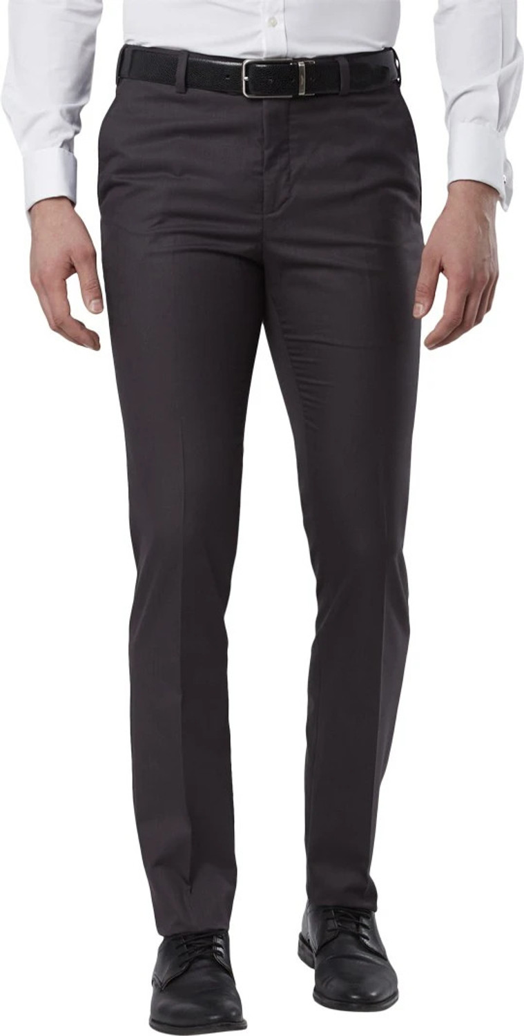 Image of Raymond Slim Fit Men Grey Trousers