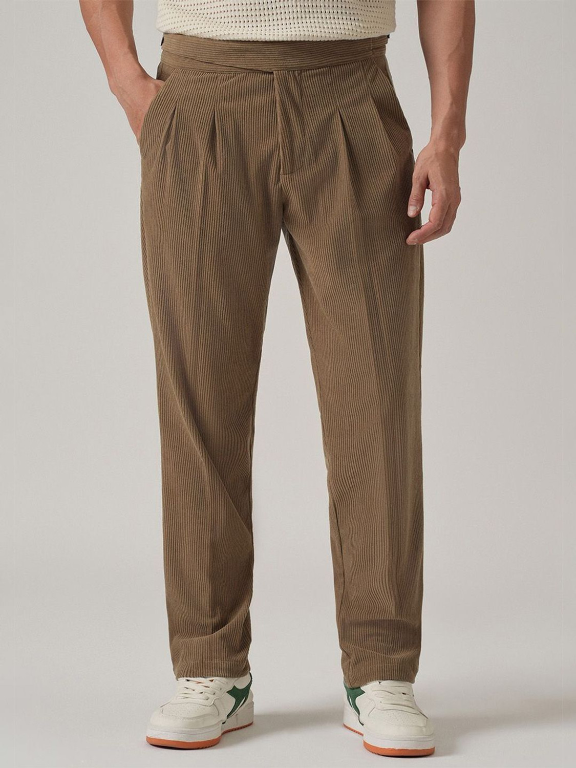 Image of Banana Club Relaxed Men Brown Trousers