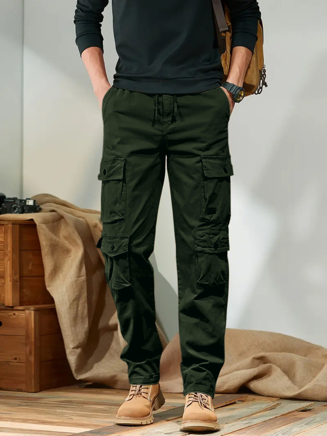 Image of Leriya Fashion Regular Fit Men Black Trousers