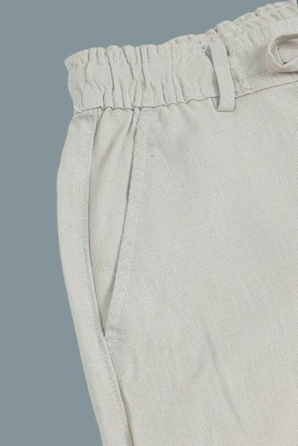 Image of M Q Straight Fit Men Cream Trousers