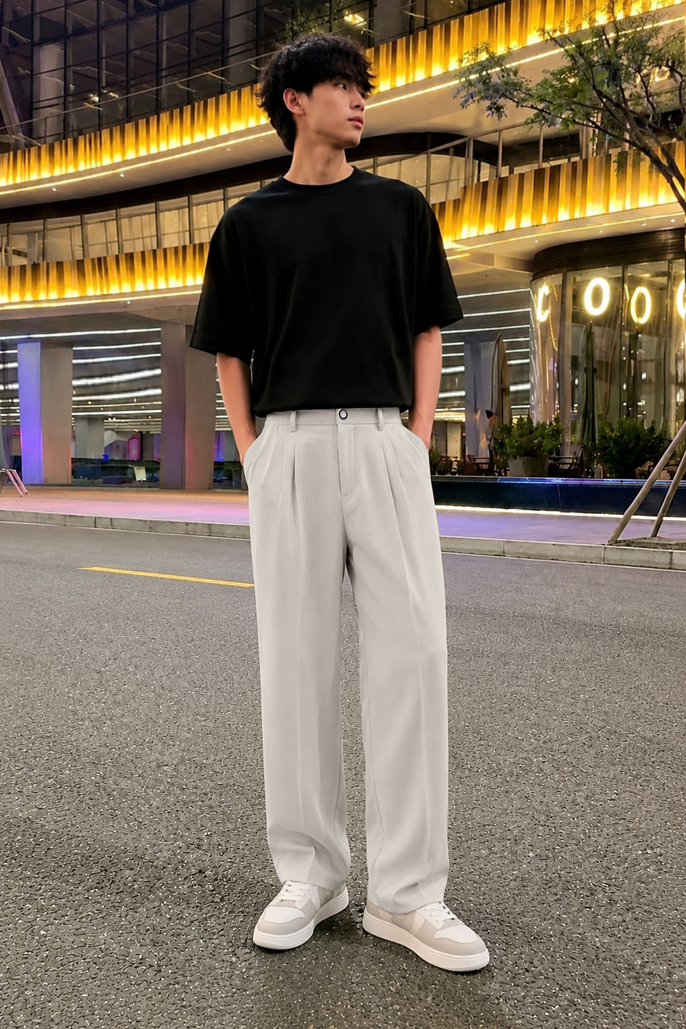 Image of FTX Loose Fit Men White Trousers