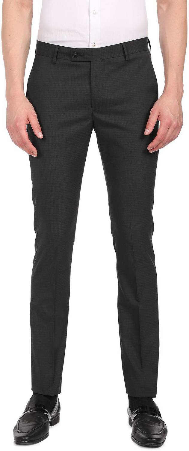 ARROW Regular Fit Men Black Trousers