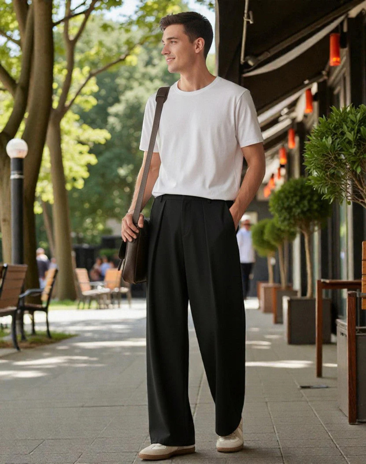 Image of KOTTY Regular Fit Men Black Trousers