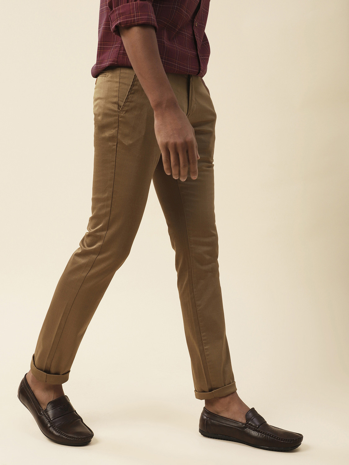 Image of TURTLE Tapered Men Khaki Trousers