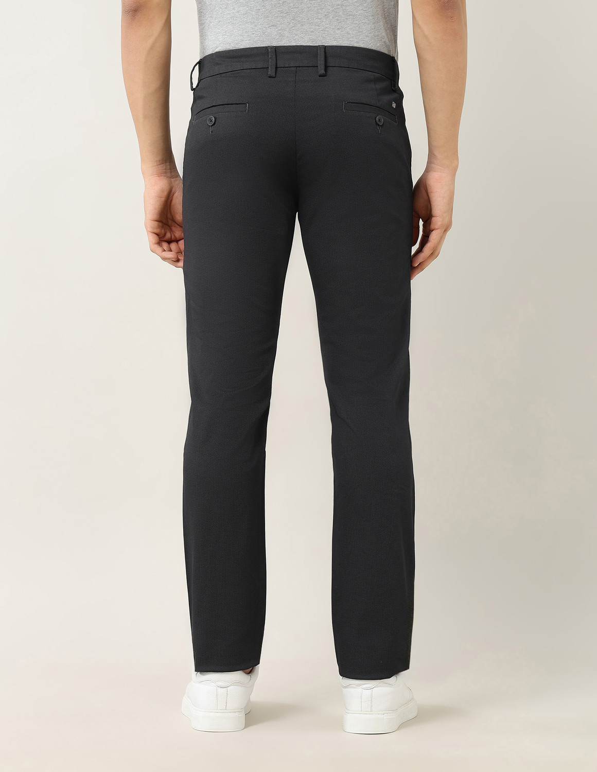 Image of Arrow Sport Slim Fit Men Black Trousers