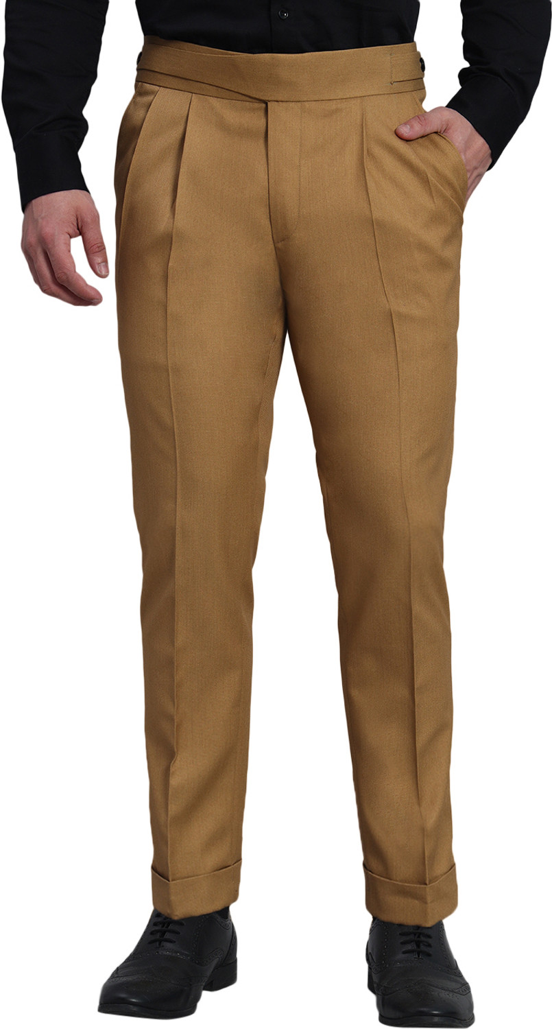 Image of FASHIONEMPIRE Regular Fit Men Brown Trousers