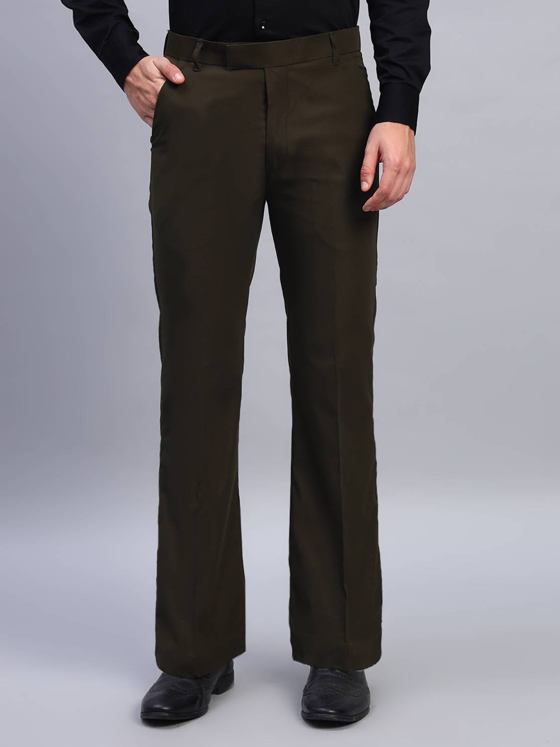AXNIS Straight Fit Men Dark Green Trousers