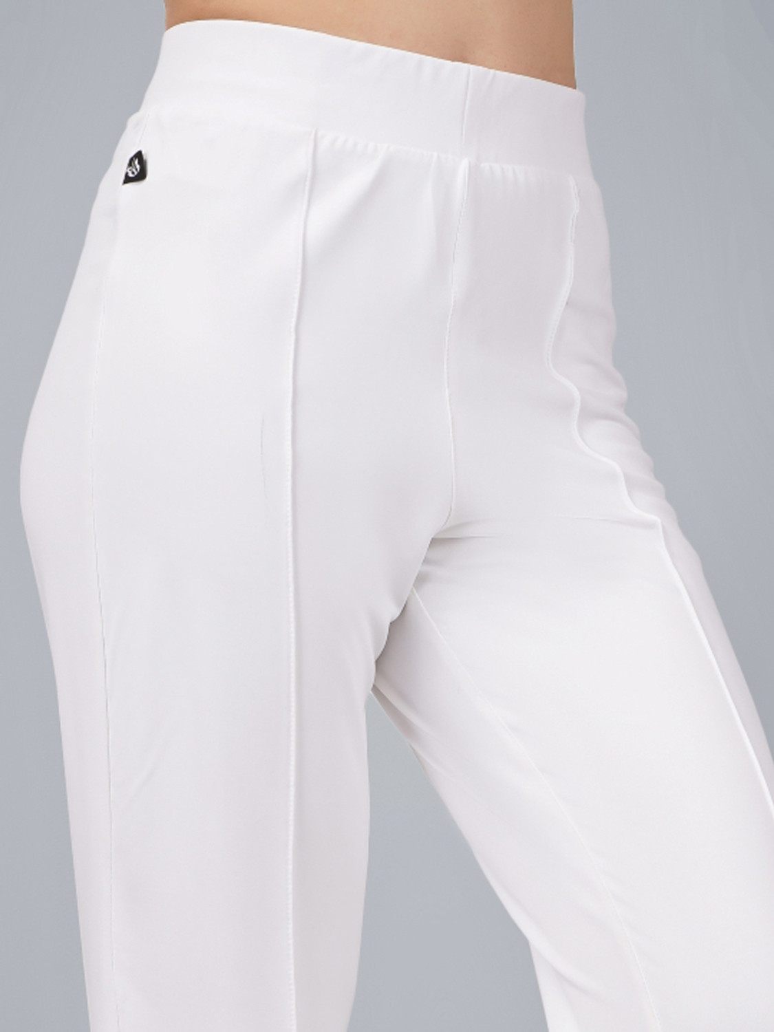 Image of Plus Size Regular Fit Women White Trousers