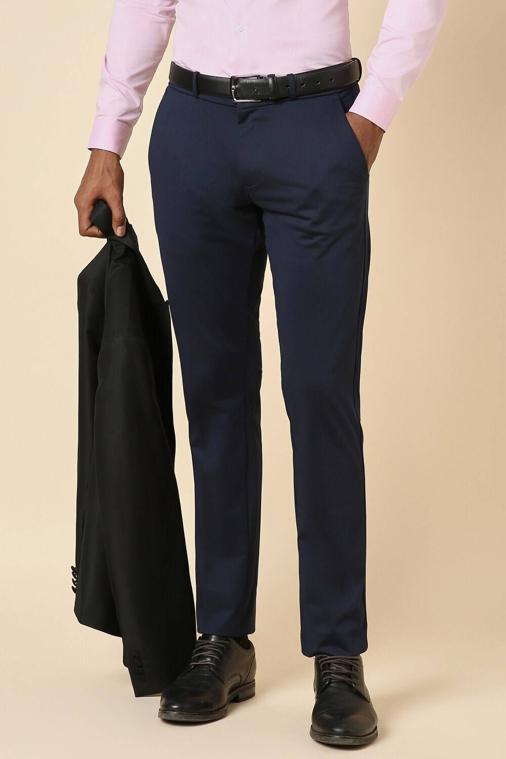 Allen Solly Slim Fit Men Dark Blue Trousers